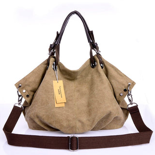 Women Canvas Messenger Bags Female Crossbody Bags Solid Shoulder Bag Fashion Casual Designer Female Handbag Large Capacity Tote ALODIA STORE