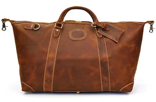 100% Genuine Crazy Horse Leather Men Travel Bags With Rivet Big HandBag For Male Cowhide Duffel Bag Mans Travelling Bag luxury ALODIA STORE