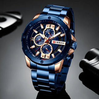 CURREN Men Watch Top Brand Stainless Steel Mens Watches Chronograph Quartz Watch Men Sports Clock Relogio Masculino Reloj Hombr ALODIA STORE