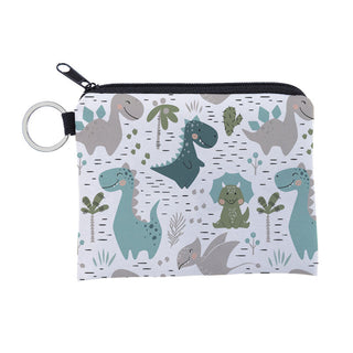 Cute dinosa printing waterproof Purse Card Key Pouch Small Zipper Coin Purse Card ALODIA STORE