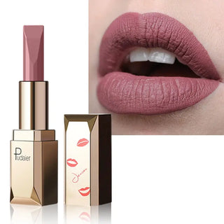 Pudaier Matte Lipstick Waterproof Lip Makeup 26 Colors Long Lasting Moisturizer Lip Tint Korean Black Velvet Nude Matte Lipstick - Alodia Store