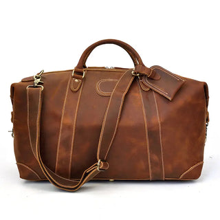 100% Genuine Crazy Horse Leather Men Travel Bags With Rivet Big HandBag For Male Cowhide Duffel Bag Mans Travelling Bag luxury ALODIA STORE