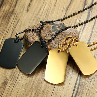 Vnox Stainless Steel Double Dog Tag Necklace for Men High Polished Pendant ID Men Jewelry 24" Chain Necklace ALODIA STORE