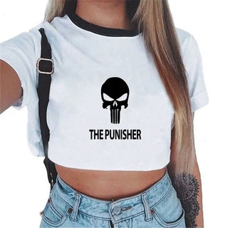 Summer fashion Harajuku Sexy tank Crop Top White T Shirt Clothes Women Cute mouse printed Croptop Short sleeve ALODIA STORE