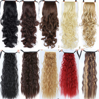 Allaosify Long Straight Clip In Hair Fake Hair Ponytail Hairpiece With Hairpins Synthetic Hair Pony Tail Brown Hair Extensions ALODIA STORE