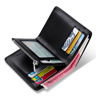 WILLIAMPOLO Coin Purses Genuine Leather Men Wallet With Card Holder Short Purse Zipper Wallets Casual Standard Wallets PL293 ALODIA STORE