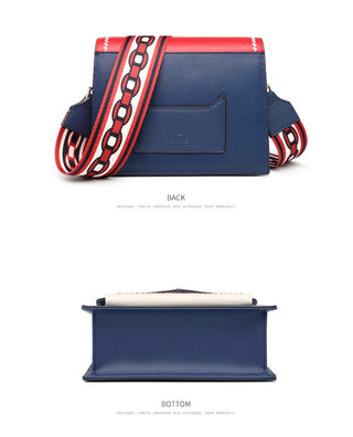 FOXER Brand Women Messenger Crossbody Bag Lady Colorful Panelled Flap Designer Shoulder Bag Small Split Leather Purse for Female ALODIA STORE