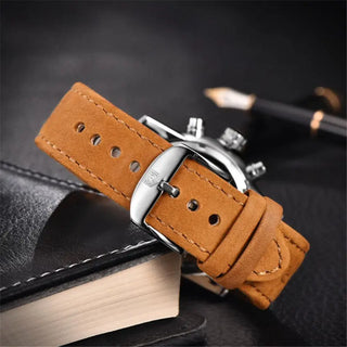 BENYAR Brand Sport Men Watch Top Brand Luxury Male Leather Waterproof Chronograph Quartz Military Wrist Watch Men Clock saat ALODIA STORE