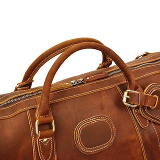 100% Genuine Crazy Horse Leather Men Travel Bags With Rivet Big HandBag For Male Cowhide Duffel Bag Mans Travelling Bag luxury ALODIA STORE