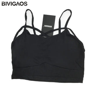BIVIGAOS Summer New Modal Cotton Crossed Chest Top Crop Short Strappy Bra Cropped Feminino Sexy Crop Top Women Croptop Camisole ALODIA STORE