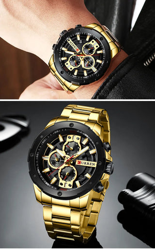 CURREN Men Watch Top Brand Stainless Steel Mens Watches Chronograph Quartz Watch Men Sports Clock Relogio Masculino Reloj Hombr ALODIA STORE