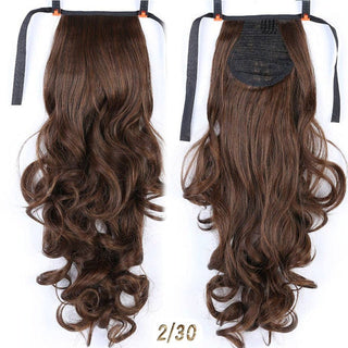 Allaosify Long Straight Clip In Hair Fake Hair Ponytail Hairpiece With Hairpins Synthetic Hair Pony Tail Brown Hair Extensions ALODIA STORE