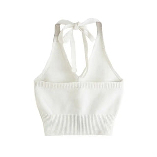 Summer Tank Top V Neck Tops Women CropTop Knitting Beach Cropped Sexy Fashion Clothes Women Camisole Streetwear ALODIA STORE