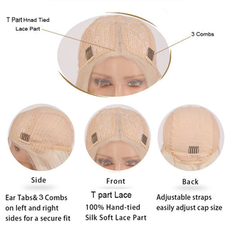 Charisma Blonde Wig Synthetic Lace Front Wig for Women Long Silky Straight Hair Natural Hairline Side Part Cosplay Wigs ALODIA STORE