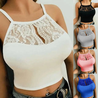 Women Lace Sexy Vest Strap Fashion Camisole Sleeveless T-Shirt Underwear Tank Tops Lady Korean Casual Women Summer Tank Croptop ALODIA STORE