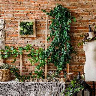 Wisteria Artificial Flower Vine Ivy Leaf Garland Silk Rose Flowers Rattan String Vine Wedding Arch Flower Home Garden Decoration ALODIA STORE