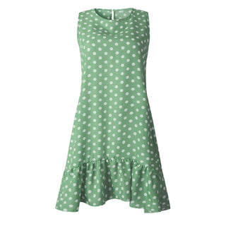 Summer dress Polka Dot Sleeveless Beach Mini Dress ALODIA STORE