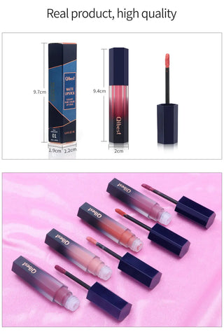 QIBEST Lip Gloss Makeup Moisturizer Waterproof 12 Colors Makeup Lipstick Long Lasting Liquid Lipstick Lip Tint Cosmetics TLSM2 - Alodia Store