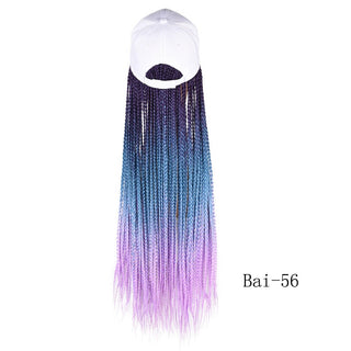 Box Braids Baseball Cap Wig 24inch Long Synthetic Braid Wigs Hat with Braiding Hair Extensions For Black Women Adjustable Size ALODIA STORE