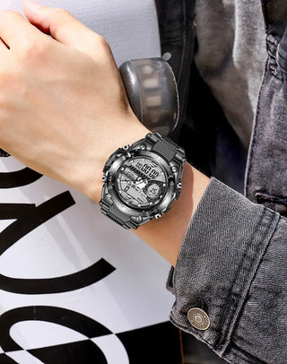 Relogio Masculino 2022 LIGE Sport Men Quartz Digital Watch Creative Diving Watches Men Waterproof Alarm Watch Dual Display Clock ALODIA STORE