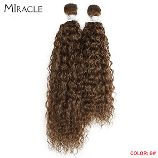 Afro Kinky Curly Hair Wave Synthetic Hair Heat Resistant Deep Wave Hair Bundles Extensions Brown Miracle hair Curly Weave Hair ALODIA STORE