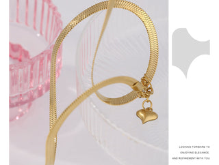 Yhpup Charm New Geometric Snake Chain Necklace Trendy Stainless Steel Jewelry Golden Metal Texture брелок Women Waterproof Gift ALODIA STORE