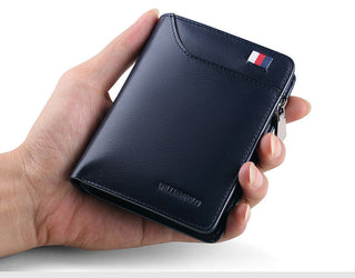 WILLIAMPOLO Coin Purses Genuine Leather Men Wallet With Card Holder Short Purse Zipper Wallets Casual Standard Wallets PL293 ALODIA STORE