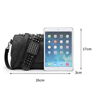 DAEYOTEN Skull Rivets Shoulder Bag Female Black ALODIA STORE