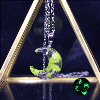 Chic Transparent Resin Rould Ball Moon Pendant Necklace Women Blue Sky White Cloud Chain Necklace Fashion Jewelry Gifts for Girl ALODIA STORE