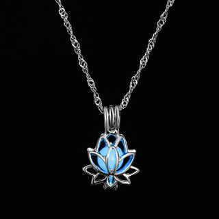ZOVOLI Vintage Moon Luminous Glowing Moonstone Pendant Necklace Women Jewelry Long Chain Lotus Buddha Pendant Necklaces Gifts ALODIA STORE