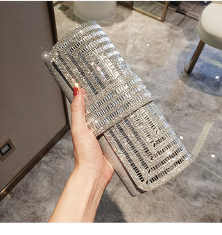 Black Clutch Purse and Handbag with Rhinestone Women ALODIA STORE
