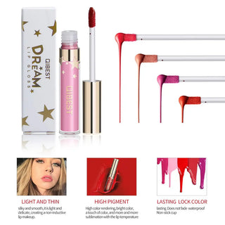 QIBEST Liquid Lipstick Waterproof Lipgloss 24 Color Lipgloss Lipstick Lips Makeup Cosmetic Long Lasting Lip Tint Lip Gloss Matte ALODIA STORE