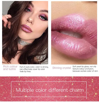 Sexy Diamond Shimmer Glitter Lipg Loss Matte To Glitter Liquid Lipstick Waterproof Diamond Pearl Colour Lip Gloss Makeup Beauty ALODIA STORE