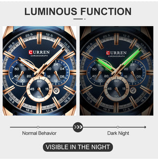 CURREN Men Watch Top Brand Luxury Sports Quartz Mens Watches Full Steel Waterproof Chronograph Wristwatch Men Relogio Masculino ALODIA STORE