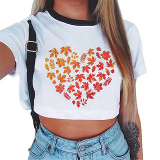 Summer fashion Harajuku Sexy tank Crop Top White T Shirt Clothes Women Cute Korean Style Graphic printed Croptop Short sleeve ALODIA STORE