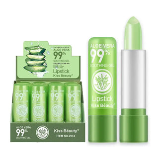 1pcs  Aloe Vera Lipstick Color Changing Lip Balm Lasting Moisturizing Moisturizing Waterproof Temperature Change Lip Balm ALODIA STORE