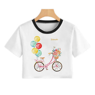 Summer fashion Harajuku Sexy tank Crop Top White T Shirt Clothes Women Cute Korean Style Graphic printed Croptop Short sleeve ALODIA STORE