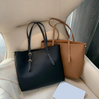 2pcs/Set PU Leather Handbag Women Large Capacity Casual Shoulder bags
