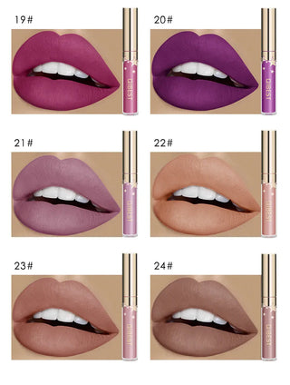 QIBEST Liquid Lipstick Waterproof Lipgloss 24 Color Lipgloss Lipstick Lips Makeup Cosmetic Long Lasting Lip Tint Lip Gloss Matte ALODIA STORE
