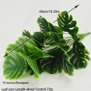 Artificial Plants Green Palm Leaves Monstera Home Garden Living Room Bedroom Balcony Decoration Tropical Plastic Fake Plant Long ALODIA STORE