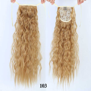 Allaosify Long Straight Clip In Hair Fake Hair Ponytail Hairpiece With Hairpins Synthetic Hair Pony Tail Brown Hair Extensions ALODIA STORE