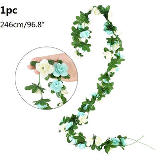Wisteria Artificial Flower Vine Ivy Leaf Garland Silk Rose Flowers Rattan String Vine Wedding Arch Flower Home Garden Decoration ALODIA STORE