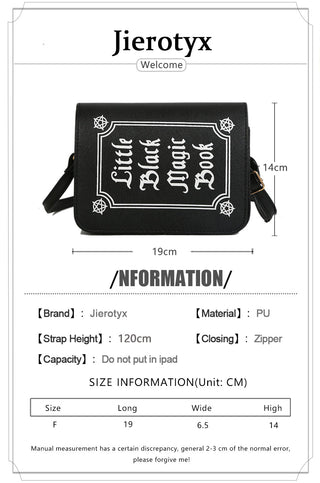 JIEROTYX Letter Print Shoulder Bag Rock Designer ALODIA STORE