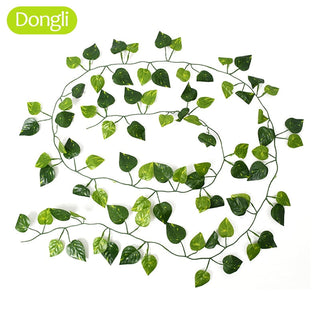 240cm Green Silk Artificial Hanging Ivy Leaf Garland Plants Vine Grape Leaves 1Pcs Home Bathroom Decoration Garden Party Decor ALODIA STORE
