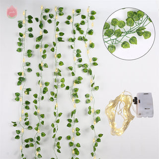 1Pc 230Cm Green Vine Silk Artificial Ivy Hanging Leaf Garland Plant Creeper Leaf Home Decor Wedding Bathroom Garden Decoration ALODIA STORE