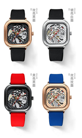 AILANG Men's Watch Top Brand Luxury Watch Men's Mechanical Silicone Strap Waterproof Watch Men's Hollow Reloj Hombre 2020 New ALODIA STORE