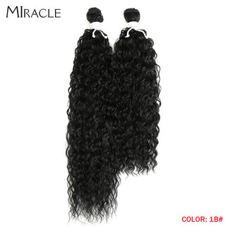 Afro Kinky Curly Hair Wave Synthetic Hair Heat Resistant Deep Wave Hair Bundles Extensions Brown Miracle hair Curly Weave Hair ALODIA STORE