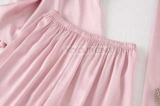 5PCS Robe Suit Satin Women Nightwear Lace Kimono Gown Bridal Wedding Bathrobe Set Sexy Pajamas V-Neck Sleepwear Lounge Lingerie ALODIA STORE