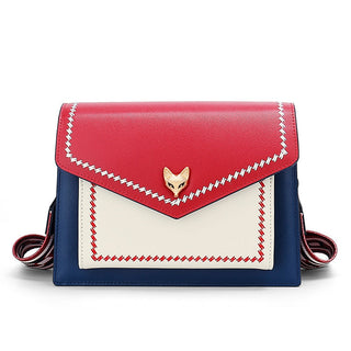 FOXER Brand Women Messenger Crossbody Bag Lady Colorful Panelled Flap Designer Shoulder Bag Small Split Leather Purse for Female ALODIA STORE