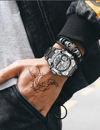 Relogio Masculino 2022 LIGE Sport Men Quartz Digital Watch Creative Diving Watches Men Waterproof Alarm Watch Dual Display Clock ALODIA STORE
